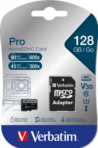 Verbatim Pro micro SDXC Class 10 memorijska kartica sa adapterom 128GB