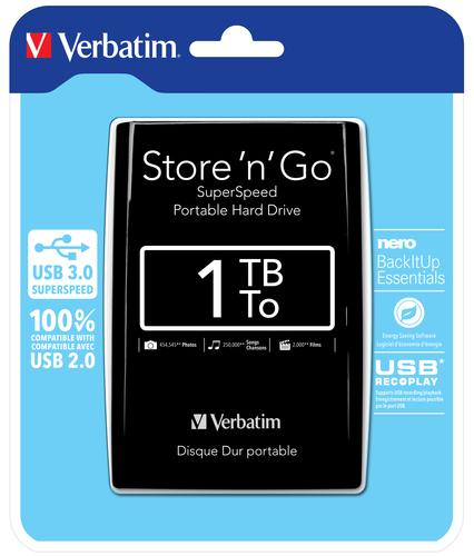 Verbatim Store 'n' Go crni eksterni had disk 1TB