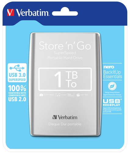 Verbatim Store 'n' Go eksterni had disk sivi 1TB 