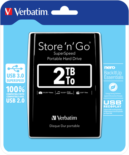 VERBATIM EKSTERNI HARD DISK 2TB 3.0 CRNI